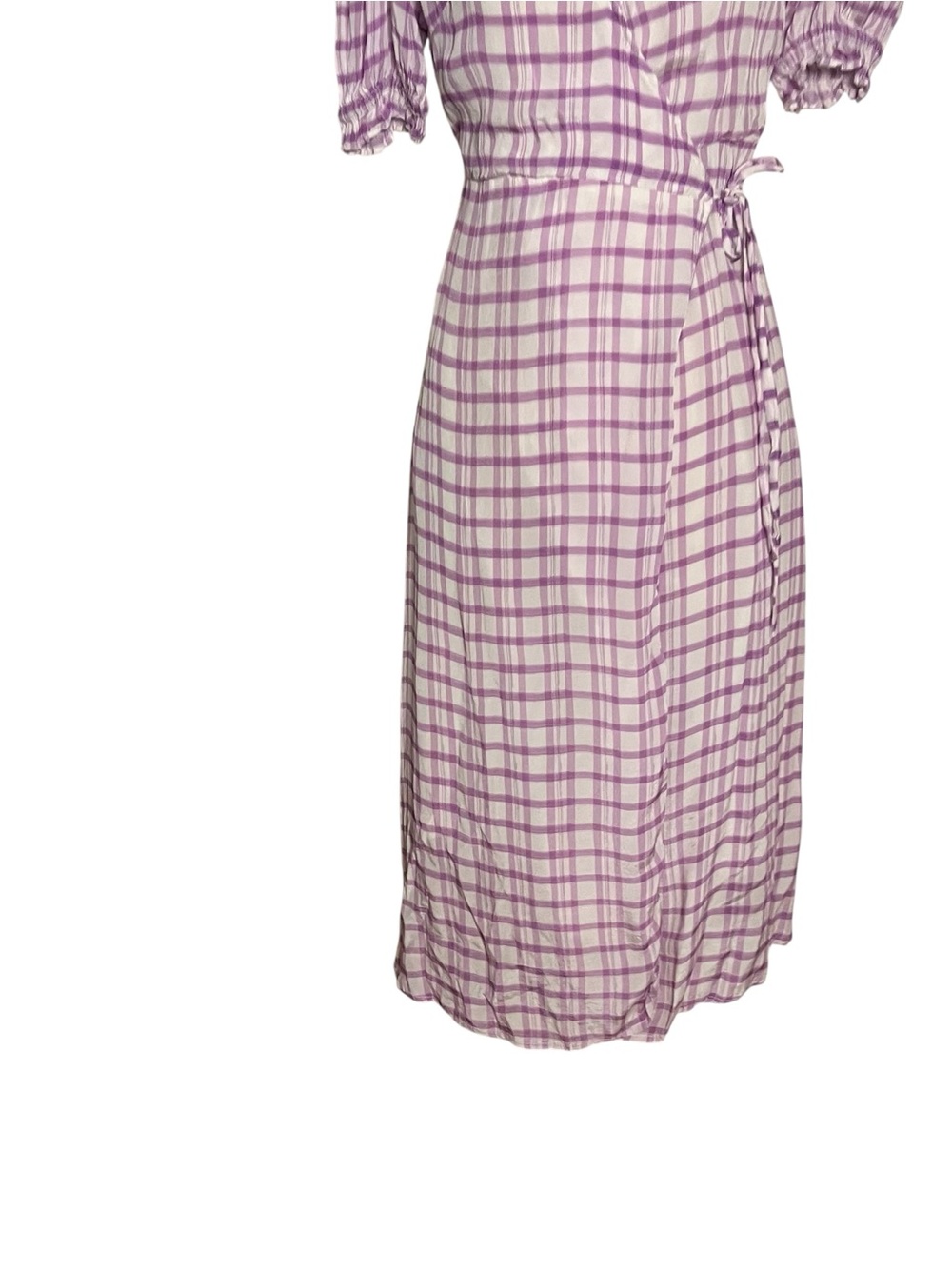 Lily and Lionel x Anthropologie Fifi Plaid Wrap Midi Dress Size 6 - Picture 10 of 16